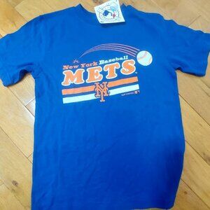New York Mets Youth T Shirt Royal Blue M 7/8 Boys Mets Shirt New Official